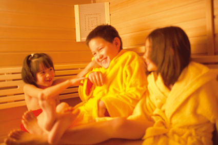 Les enfants et le sauna